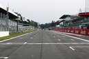 The view from the finish line towards turn one