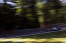 Nico Rosberg fires through the forest
