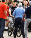 Michael Schumacher plays chicken with the FIA in the paddock