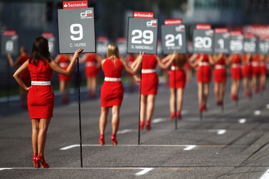 Grid girls ahead of the GP3 race