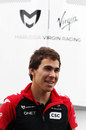 Robert Wickens chats in front of the Virgin motorhome in the paddock