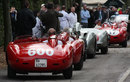 Cars prepare to take to the track for the tribute to Juan Manuel Fangio