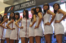 Finalists in a grid girl contest ahead of the Singapore Grand Prix