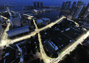 Lighting for the Singapore Grand Prix being tested ahead of the race weekend