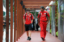 Fernando Alonso walking in to the circuit on Thursday