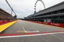 The start/finish straight on the Marina Bay circuit before the lights take effect