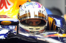Sebastian Vettel waits in the garage
