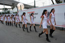 Grid girls head for the paddock