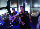 Sebastian Vettel and Christian Horner celebrate on the Singapore Flyer