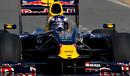 Daniel Ricciardo displays the Red Bull showcar on a demo run in India