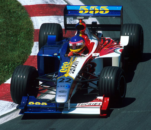 Jacques Villeneuve driving for BAR in front of his home crowd