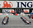 F1 cars line up for the start of the Belgian Grand Prix