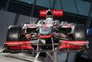 A head-on view of the McLaren MP4-25