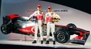 Jenson Button and Lewis Hamilton unveil the McLaren MP4/25