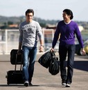 Jerome d'Ambrosio and Ho-Ping Tung arrive at the Valencia  circuit