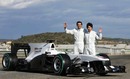 Pedro de la Rosa and Kamui Kobayashi at the Sauber launch