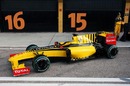The Renault R30 is paraded in front of the press