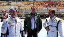 Rubens Barrichello and Jarno Trulli on qualifying day for the Chinese Grand Prix