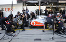 McLaren runs through another pit stop on Thursday