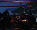 Red Bull complete some late-night pit stop practise
