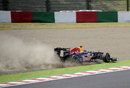 The point of no return: Sebastian Vettel in the gravel at Degner 1