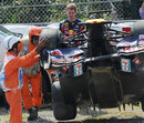A rare glimpse of the underside of Sebastian Vettel's Red Bull