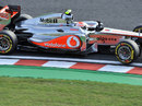 Jenson Button on his way to the fastest time of the day