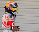 Lewis Hamilton storms away from his car after missing out on a chance to set a second lap in Q3