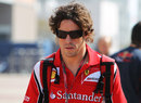 Fernando Alonso arrives at the circuit on Thursday