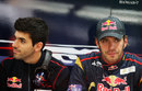 Jean-Eric Vergne and Jaime Alguersuari in the Toro Rosso garage