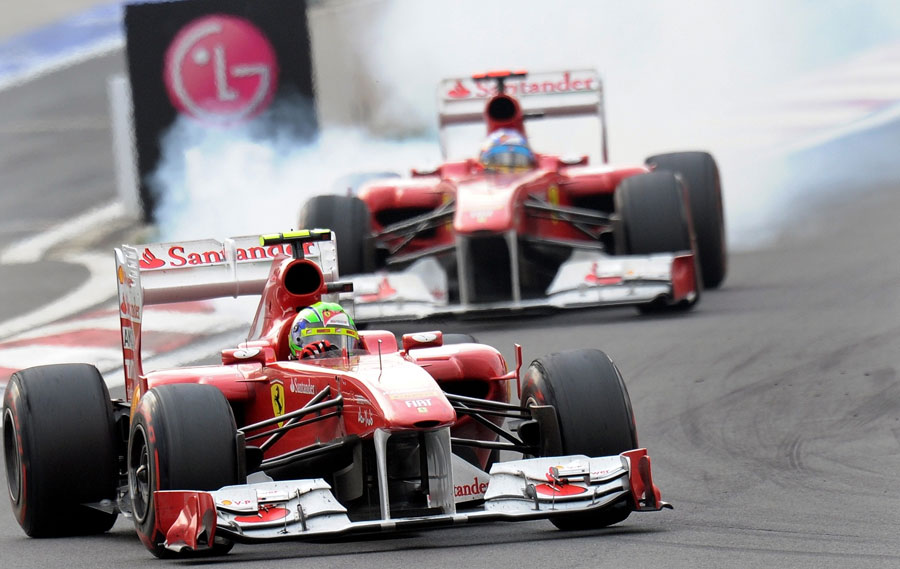 Fernando Alonso was stuck behind Felipe Massa for the opening stint of the race