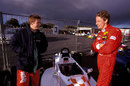 Dan Wheldon and Jenson Button chat before the Formula Ford festival