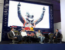 David Coulthard interviews Sebastian Vettel, Adrian Newey and Christian Horner at the Red Bull factory 

