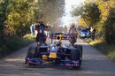 Sebastian Vettel drives down a back road in his home town