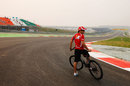 Felipe Massa cycles the new Buddh circuit