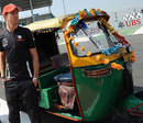 Jenson Button takes an autorikshaw for a spin 