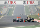 Lewis Hamilton sweeps past Bruno Senna