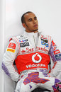 A pensive Lewis Hamilton 