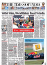 The front page of the <I>Times of India</I>
