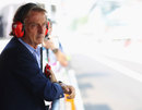 Luca di Montezemolo watches the action from the pit wall during qualifying