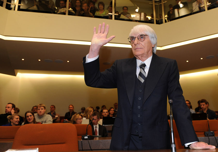 Bernie Ecclestone testifies as a witness at the Gerhard Gribkowski trial