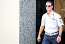 Michael Schumacher in the paddock on Thursday