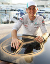 Nico Rosberg shows off his artistic side in the harbour