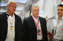 Ferrari vice-president Piero Lardi Ferrari with Fabio Cannavaro and Marcello Lippi in the Ferrari garage