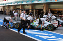 Nico Rosberg returns to the pit lane