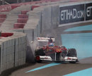 Fernando Alonso crashes out of second practice after spinning off at turn one