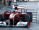Jules Bianchi heads out with sensors on the Ferrari
