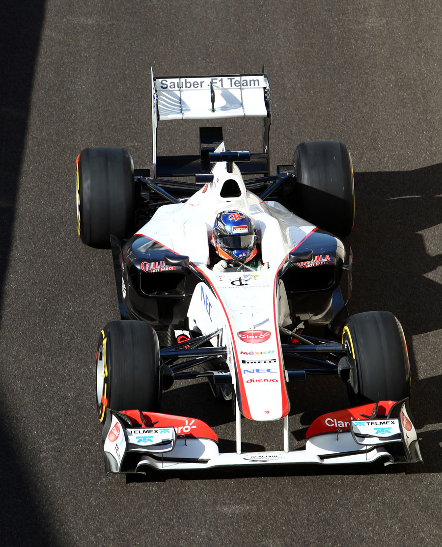 Fabio Leimer leaving the pit lane on his first run for Sauber