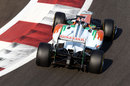 Johnny Cecotto Jnr balances the Force India mid corner