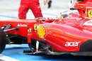 Jules Bianchi pulls up outside the Ferrari garage